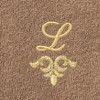 Linum Home Textiles 100% Turkish Cotton MONICA Gold Thread 2PC Embellished Washcloth Set - 3 of 3