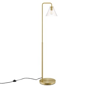 Modway Element Transparent Glass Glass and Metal Floor Lamp - Iron Base, LED Compatible - 1 of 4