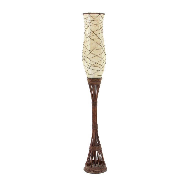 Traditional Bamboo Floor Lamp Brown - Olivia &#38; May, 4 of 8