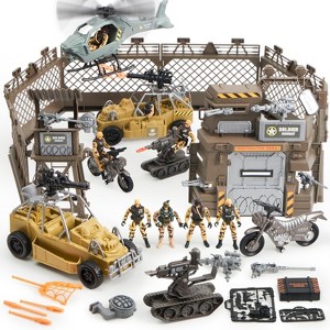 Joyfy Military Base Toys Set Including Army Vehicles, Army Men Action Figures,Military Combat Toys,Christmas Birthday Gift for Boys Ages 4 5 6 7 8 - 1 of 4
