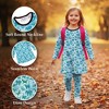The Pink Picket Fence - Suzie Dinosaur Hoodie, Dress, and Leggings Set in Blue - 2 of 4