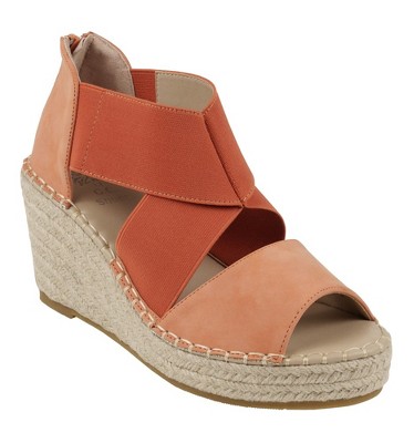 GC Shoes Tia Elastic Cross Strap Espadrille Wedge Sandals