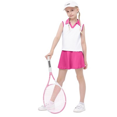 Girls Tennis Dress with Built-in Shorts Girls Athletic Dress Sleeveless A Line Tennis Dress Pleated Girls Golf Dress