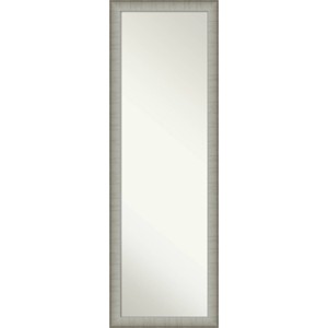 17" x 51" Elegant Brushed Framed On the Door Mirror Pewter - Amanti Art: Polystyrene Frame, Includes Mounting Hardware - 1 of 4