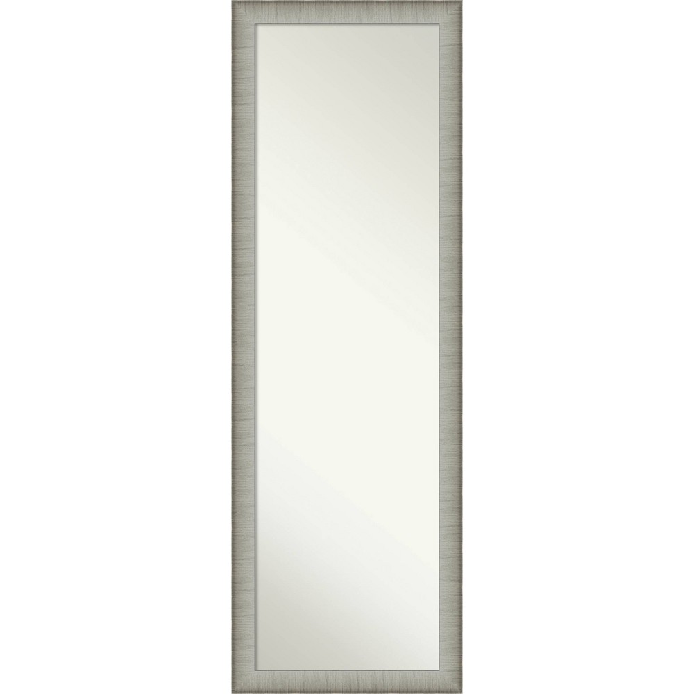 Photos - Wall Mirror 17" x 51" Elegant Brushed Framed On the Door Mirror Pewter - Amanti Art