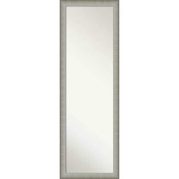 17" x 51" Elegant Brushed Framed On the Door Mirror Pewter - Amanti Art