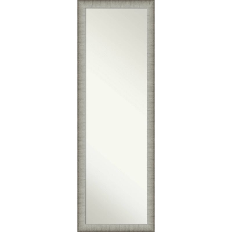 17&#34; x 51&#34; Elegant Brushed Framed On the Door Mirror Pewter - Amanti Art, 1 of 11