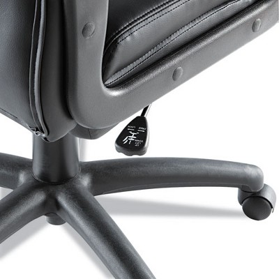 Elegance High-Back Black Leather Swivel Executive Chair with Plastic Arms