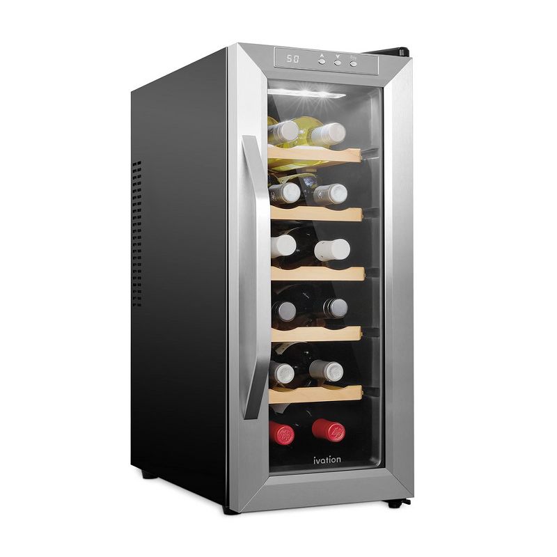 Ivation 12 Bottle Thermoelectric Wine Cooler Fridge Mini Refrigerator, 1 of 6