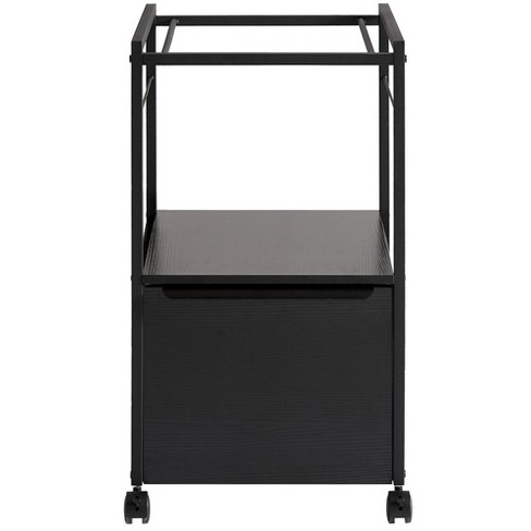 VECELO File Cabinet with 1-Drawer, Rolling Mobile Office Cabinet with Open Storage fits A4 Size, Metal Frame - image 1 of 4