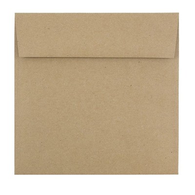 JAM Paper 6.5 x 6.5 Square Invitation Envelopes Brown Kraft Paper Bag 63131150