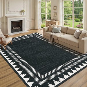Garvee Modern Border Area Rug Washable Soft Low Pile Non Slip Rugs for Living Room Bedroom Home Decor - 1 of 4