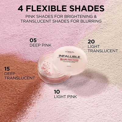 L'Oreal Paris Infallible Blur-fection Longwear Loose Setting Powder - Brightening Light Pink - 0.21oz
