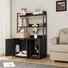 52 Inch Cat Litter Box Furniture, with Shelves and Doors, Litter Box Enclosure, Hidden Litter Box Furniture, 3 Layers Storage Shelf - 3 of 4