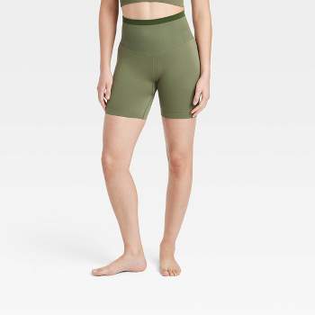 AERO Shorts Women's 2 Seriously Stretchy Green High Rise Midi 2