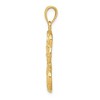 Black Bow Jewelry 14k Yellow Gold Large Swoosh Basketball Through Net Pendant - 2 of 4