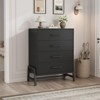 Coolmee 4 Dresser for Bedroom, 38.6" Tall Dresser with Storage Drawer Freestanding, Wooden Closet Storage Chest for Living Room, Bedroom, Entryway - 4 of 4
