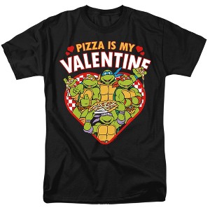 Men's Teenage Mutant Ninja Turtles/Pizza Is My Valentine Valentine's Day T-Shirt - 1 of 4