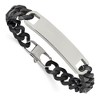 Black Bow Jewelry 11mm Stainless Steel & Black Plated Curb Link I.D. Bracelet, 8.5 Inch - image 3 of 4