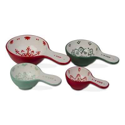 tagltd Sugar & Spice Measuring Cup Set Of 4 Decorative Christmas Xmas Holiday