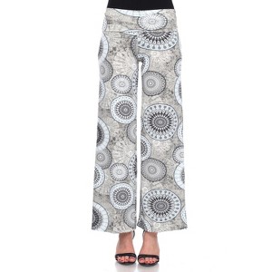 Women's Circle Printed Palazzo Pants - White Mark - 1 of 3