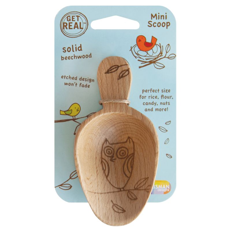 Talisman Designs Laser Etched Beechwood Mini Scoop, Nature Collection, 1 of 4