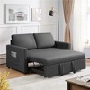Yaheetech Convertible Sofa Loveseat with Pull-out Trundle Lounge-Dark Gray - 2 of 4