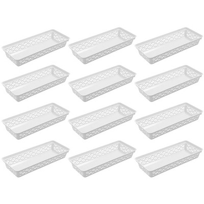 Ezy Storage 32135 Long Brick or Plastic Household Organization Basket, (12 Pack)