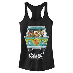 Juniors Womens Scooby Doo Mystery Machine Front Racerback Tank Top - 1 of 4