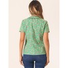 INSPIRE CHIC Women's Summer Peter Pan Collar Button Front Vintage Floral Print Blouse - 4 of 4