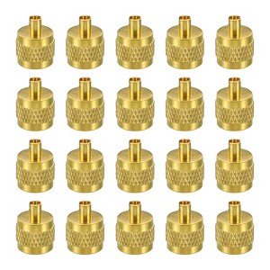 Unique Bargains Brass HVAC System Refrigeration Core Remover 1/4" SAE Service Access Valve Caps - 1 of 4