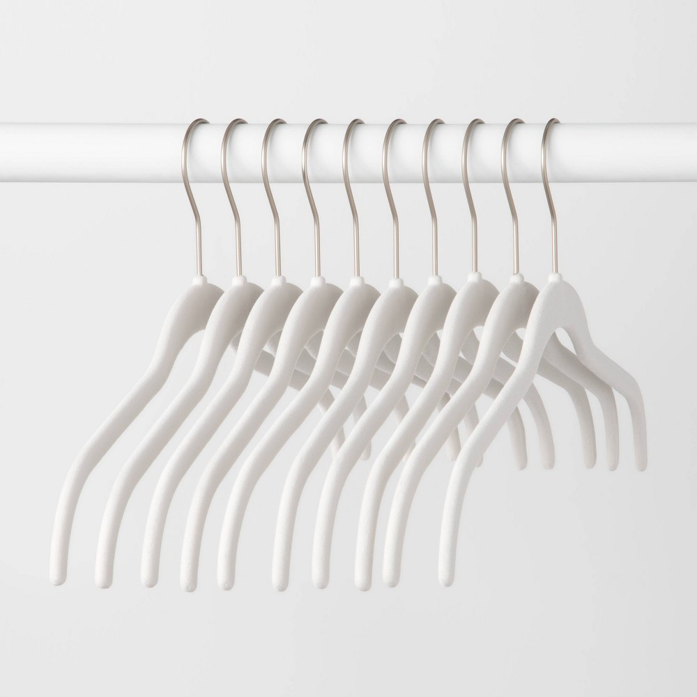 10pk Shirt Flocked Hangers White - Brightroom™