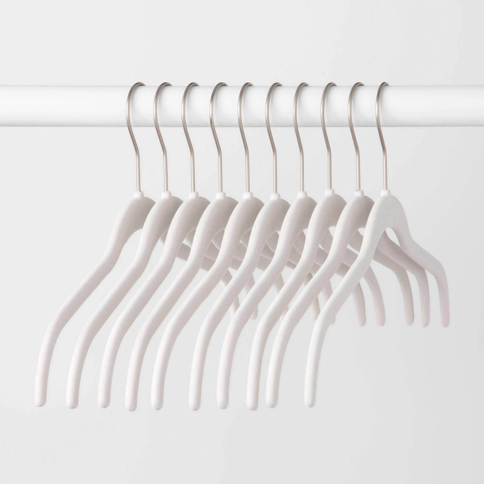 10ct Shirt Velvet Hangers White - Brightroom™