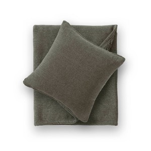50"x60" Haley Chenille Faux Shearling Throw Blanket and 18"x18" Square Throw Pillow Set - Crescent & Starlight - 1 of 4