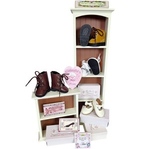 The Queen's Treasures 18 inch Doll Shoe Shop Set with 4 Pairs Shoes & Store Sign - 1 of 4