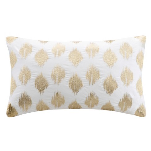 INK+IVY Kiran Embroidered Oblong Pillow in Blue