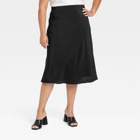 Women's Plus Size Bias Midi Skirt - Ava & Viv™ : Target