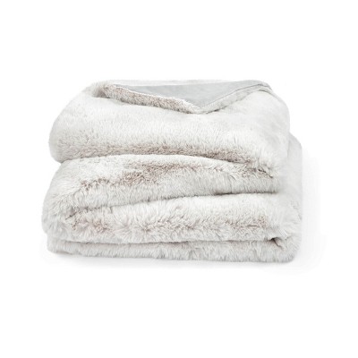 Faux Fur Blanket - Plush - White - Light Brown - 4 Colors - 2 Sizes -  ApolloBox