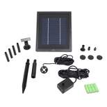 Sunnydaze Outdoor Solar Powered Water Pump and Panel Bird Bath Fountain Kit with Battery Pack and LED Lights - 65 GPH - 47"