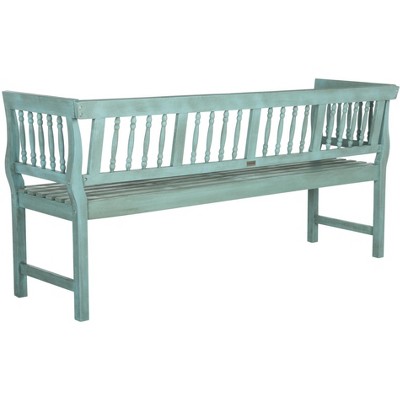 Brentwood 68" Blue Acacia Wood Outdoor Bench