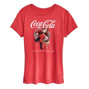 Women's - Coca-Cola - Sitting Santa Short Sleeve Graphic T-Shirt - 1 of 4