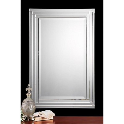 Alanna Sleek Frameless Rectangular Vanity Mirror in Silver