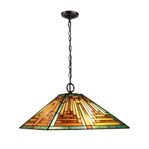 Chloe Lighting CH3T118GM16-DP2 Mission Copper-Foiled Blackish Bronze Ceiling Pendant Fixture - 1 of 4