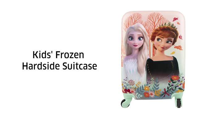Frozen Hardside Carry On Spinner Suitcase, 2 of 8, play video