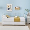 Twin Metal Daybed with Trundle, Pullout Trundle Bed Frame with Arched Headboard, Guest Sofa Bed with Steel Slat Support, No Box Spring Required - 2 of 4