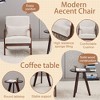 PAGED Accent Chair with Coffee Table, Mid-Century Modern Living Room Chairs with Robust Rubberwood Frame for Office - 2 of 4