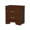 Hastings Home End Table with 2 Drawers, Wooden with Silver Handles, Dark Brown - 2 of 4