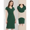 Allegra K Women's V Neck Cap Sleeve Work Business Pencil Dress - 2 of 4