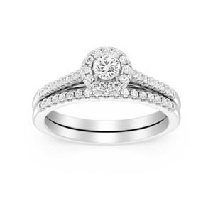 GILDED 1/2, 5/8, 3/4 Carat Total Weight Lab-Grown Diamond Engagement Ring in 925 Sterling Silver, Size 7 - 1 of 4