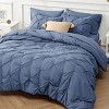 Bedsure | 5/7 Pcs Bed in a Bag Solid Diamond Pintuck Bedding Set for All Season - 2 of 4